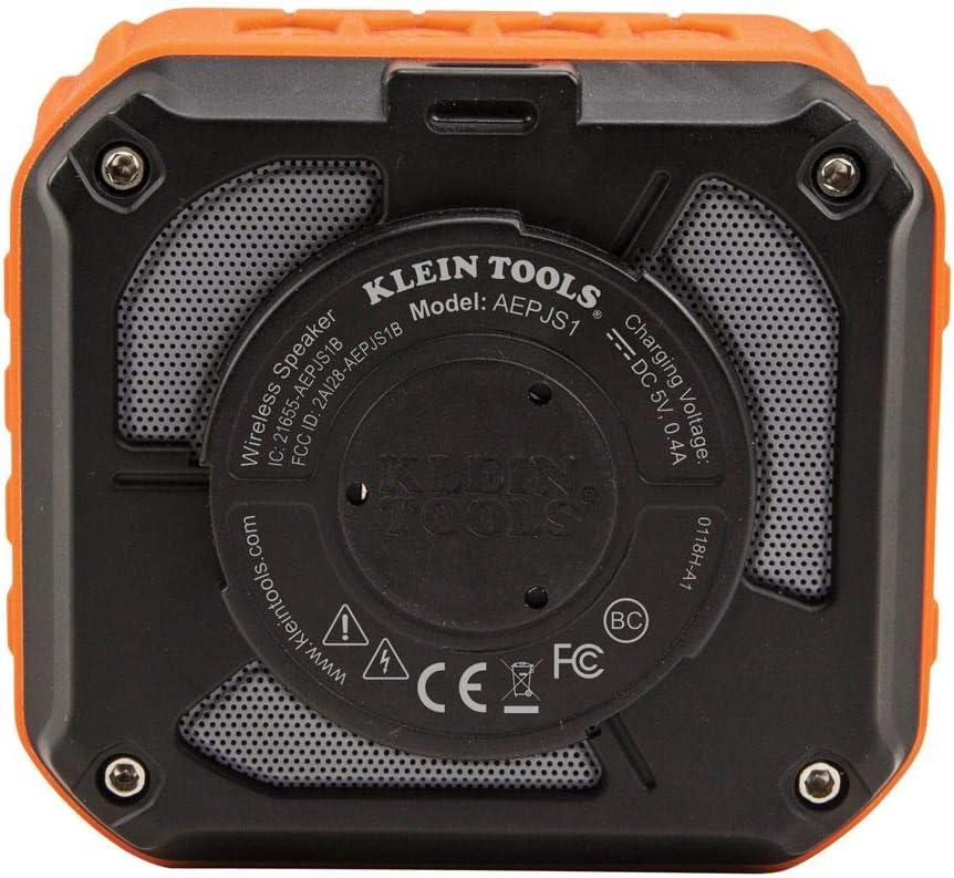 imageKlein Tools AEPJS1 Bluetooth Speaker Wireless Portable Jobsite Speaker Plays Audio and Answers Calls Hands Free IPX5 Worksite Ready