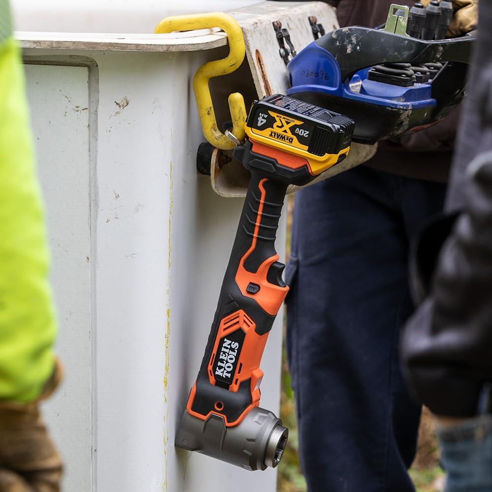 imageKlein Tools BAT20LW RightAngle Impact Wrench 300 ftlb Compact Cordless and Battery Operated Tool OnlyTool Only