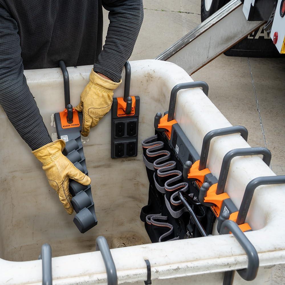 imageKlein Tools BC509S Socket Holder Module Hold 6 Impact Socket Sizes 38Inch to 118Inch Optional SHook Secures Module to Aerial Buckets