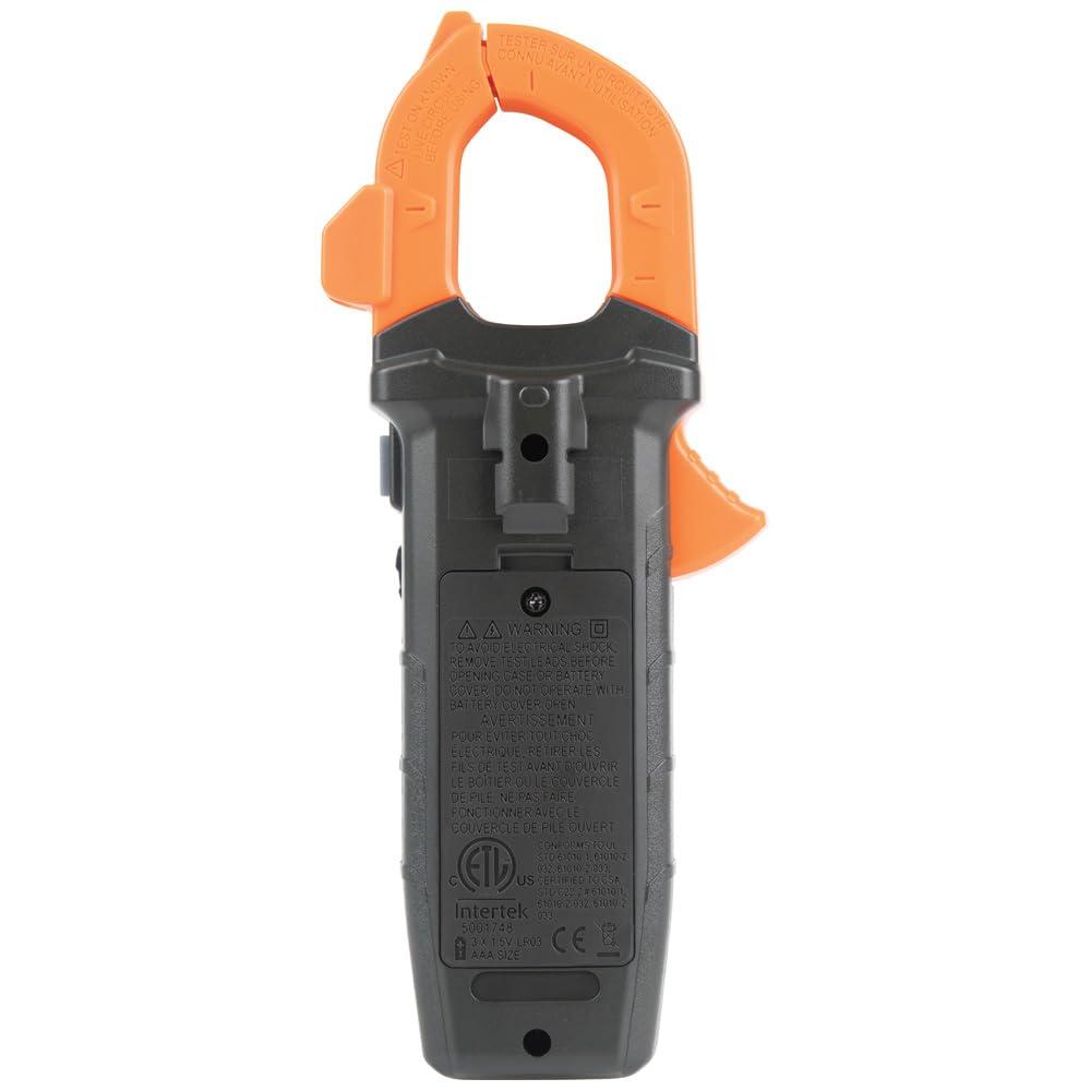 imageKlein Tools CL390 ACDC Digital Clamp Meter AutoRanging 400 Amp NCVT Tester HiViz LCD Display TRMS Continuity Resistance Temperature and MoreStandard Display