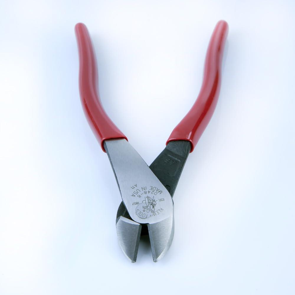 imageKlein Tools D2488 Pliers Made in USA Diagonal Cutting MultiPurpose Pliers with Angled Head HighLeverage Design and Short Jaw 8Inch8Inch