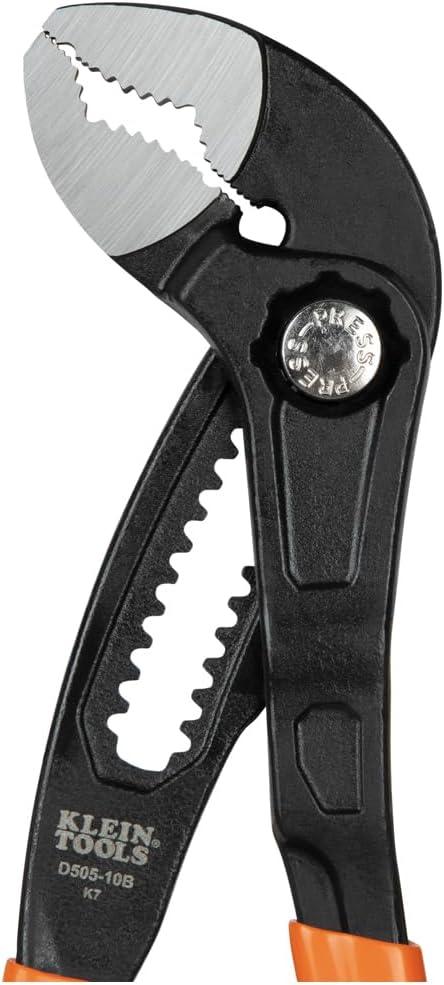 imageKlein Tools D5052BKIT 2Piece QuickAdjust Klaw Pump Pliers Set 7Inch and 10Inch Compact Design with VJaw and Hardened Teeth for Maximum Torque2Piece Set