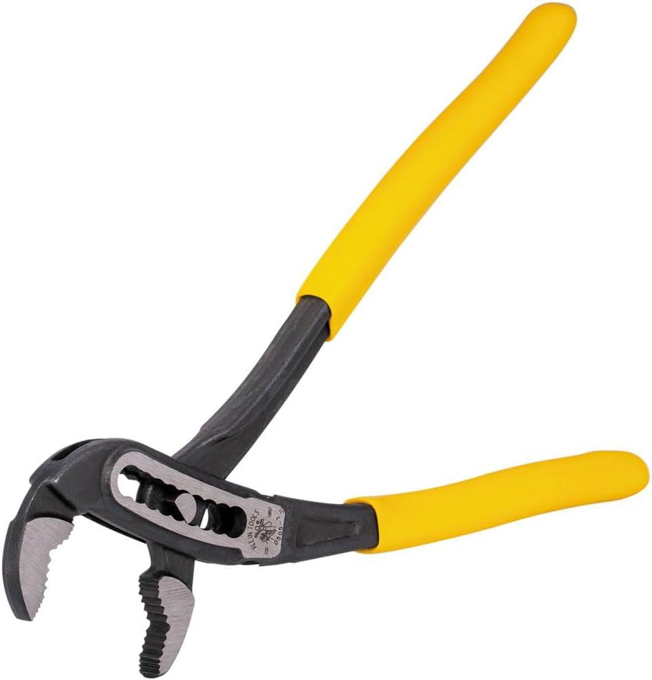 imageKlein Tools D5053KIT 3Piece Classic Klaw Pump Pliers Set 7Inch 10Inch and 12Inch Pump Pliers Compact Design with VJaw and Hardened Teeth for Maximum Torque2Piece Set