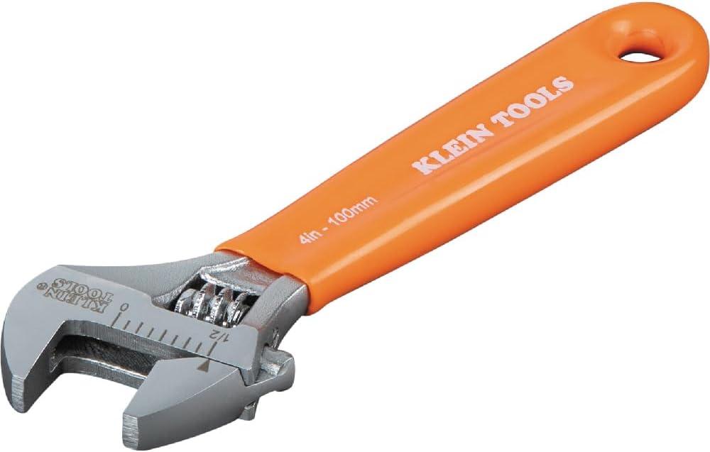 imageKlein Tools D5074 Adjustable Wrench Set Extra Capacity 6Inch 8Inch 10Inch 12Inch Forged Alloy Steel Metric and SAE 4Piece4Inch