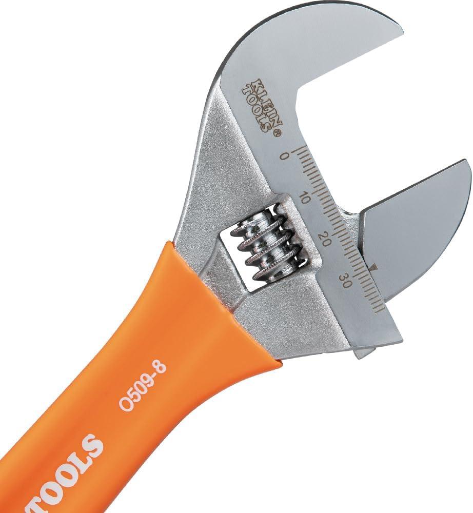 imageKlein Tools D5074 Adjustable Wrench Set Extra Capacity 6Inch 8Inch 10Inch 12Inch Forged Alloy Steel Metric and SAE 4Piece8Inch