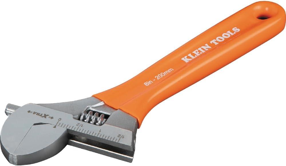 imageKlein Tools D5074 Adjustable Wrench Set Extra Capacity 6Inch 8Inch 10Inch 12Inch Forged Alloy Steel Metric and SAE 4Piece8Inch