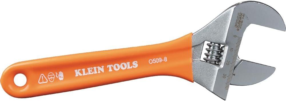imageKlein Tools D5074 Adjustable Wrench Set Extra Capacity 6Inch 8Inch 10Inch 12Inch Forged Alloy Steel Metric and SAE 4Piece8Inch
