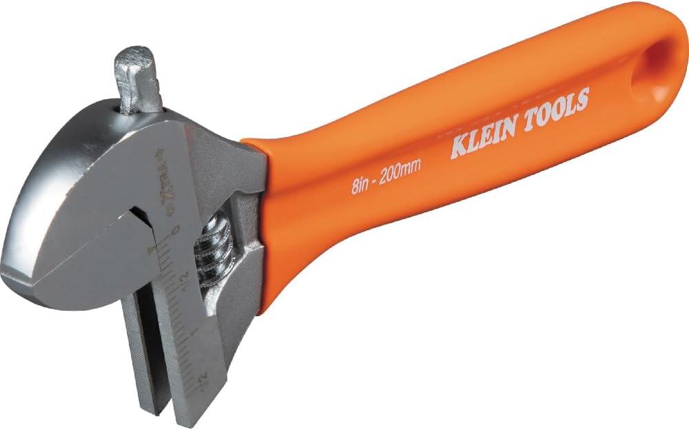imageKlein Tools D5074 Adjustable Wrench Set Extra Capacity 6Inch 8Inch 10Inch 12Inch Forged Alloy Steel Metric and SAE 4Piece8Inch