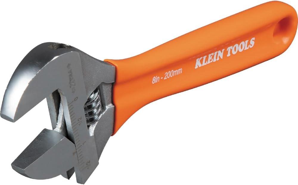 imageKlein Tools D5074 Adjustable Wrench Set Extra Capacity 6Inch 8Inch 10Inch 12Inch Forged Alloy Steel Metric and SAE 4Piece8Inch