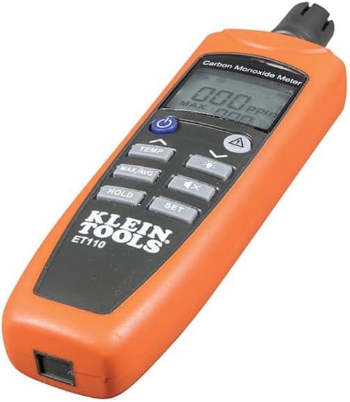 imageKlein Tools ET110 CO Meter Carbon Monoxide Tester and Detector with Exposure Limit Alarm 4 x AAA Batteries and Carry Pouch Included