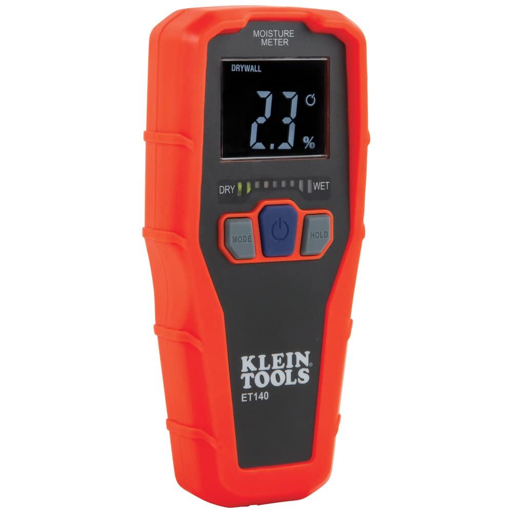 imageKlein Tools ET140 Pinless Moisture Meter for NonDestructive Moisture Detection in Drywall Wood and Masonry Detects up to 34Inch Below SurfaceHome Inspector Kit