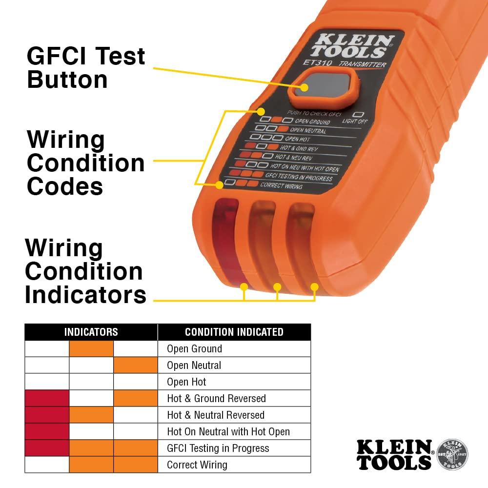 imageKlein Tools ET310 AC Circuit Breaker Finder Electric and Voltage Tester with Integrated GFCI Outlet TesterCircuit Breaker Finder