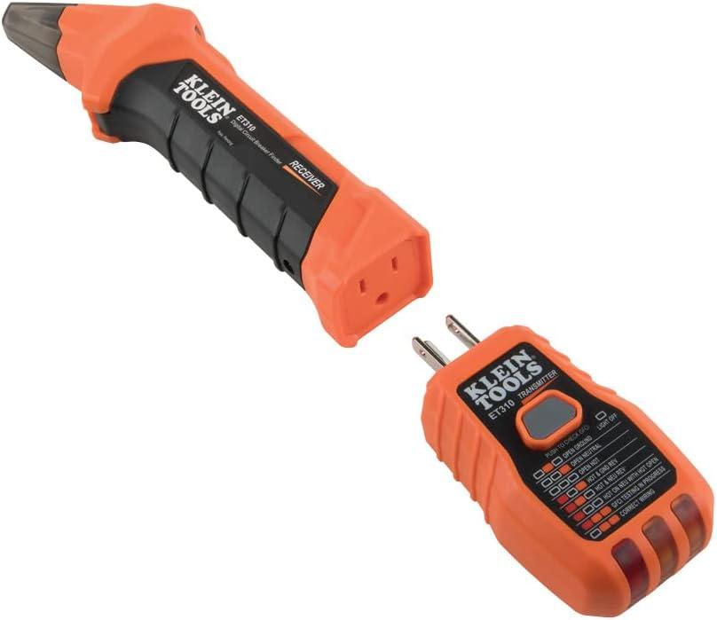 imageKlein Tools ET310KIT AC Circuit Breaker Finder Kit Electric Tester GFCI Tester Leads Adapters and Case