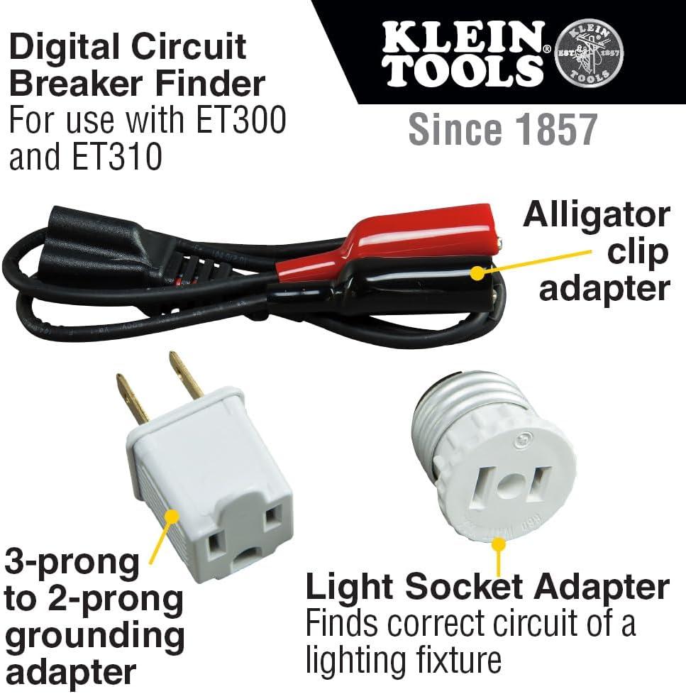 imageKlein Tools ET310KIT AC Circuit Breaker Finder Kit Electric Tester GFCI Tester Leads Adapters and Case