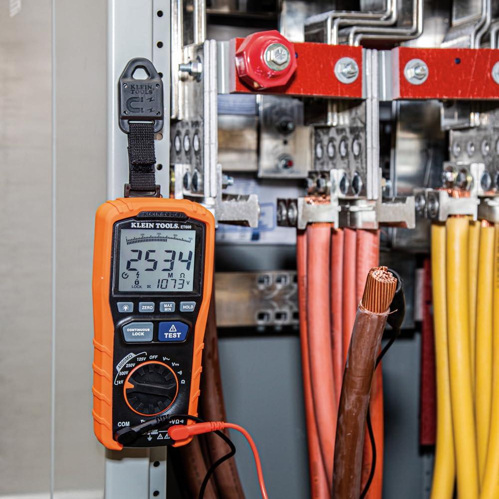 imageKlein Tools ET600 Multimeter Megohmmeter Insulation Tester 4000 Ohms Resistance 125V250V500V1000V AutoRanging TRMS MultimeterTester