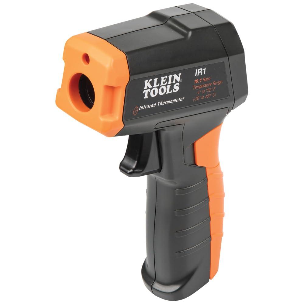 imageKlein Tools IR1 Infrared Thermometer Digital Laser Gun is NonContact Thermometer with a Temperature Range 4 to 752Degree FahrenheitIR Thermometer wGFCI Tester