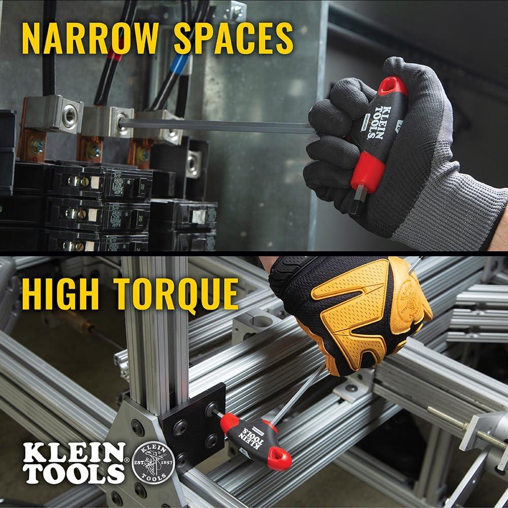 imageKlein Tools JTH910E THandle Hex Key Set SAE Inch Sizes Allen Wrench Set with 9Inch Blades Stand Included 10Piece