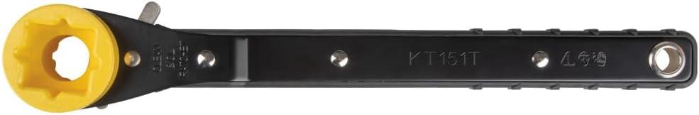 imageKlein Tools KT151T Linemans Ratcheting Wrench with BoltThrough Design 34Inch 1316Inch 1Inch x 118Inch Combination Square Socket