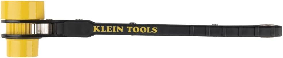 imageKlein Tools KT151T Linemans Ratcheting Wrench with BoltThrough Design 34Inch 1316Inch 1Inch x 118Inch Combination Square Socket