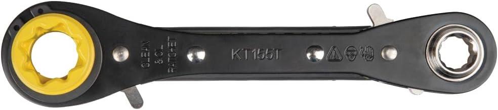 imageKlein Tools KT155T 6In1 Linemans Ratcheting Wrench with Bolt Through Design and Bright Yellow SocketOne Size