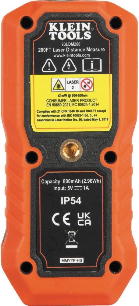 imageKlein Tools Laser Distance Measure Measures in Feet Inches Meters200Foot