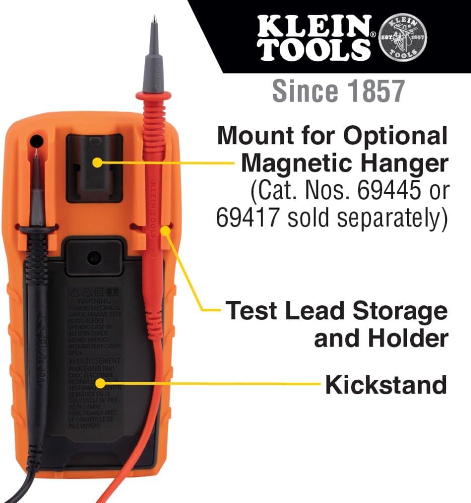 imageKlein Tools MM325 Multimeter Digital ManualRanging 600V ACDC Voltage Tester Tests Batteries Current Resistance Diodes and Continuity