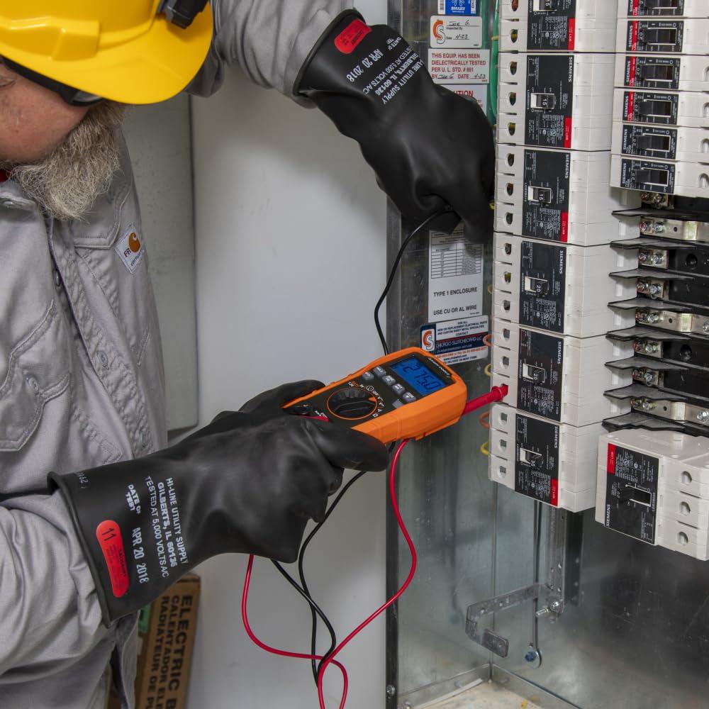 imageKlein Tools MM420 Digital Multimeter AutoRanging TRMS Multimeter 600V ACDC Voltage 10A ACDC Current 50 MOhms ResistanceGFCI Receptacle Tester