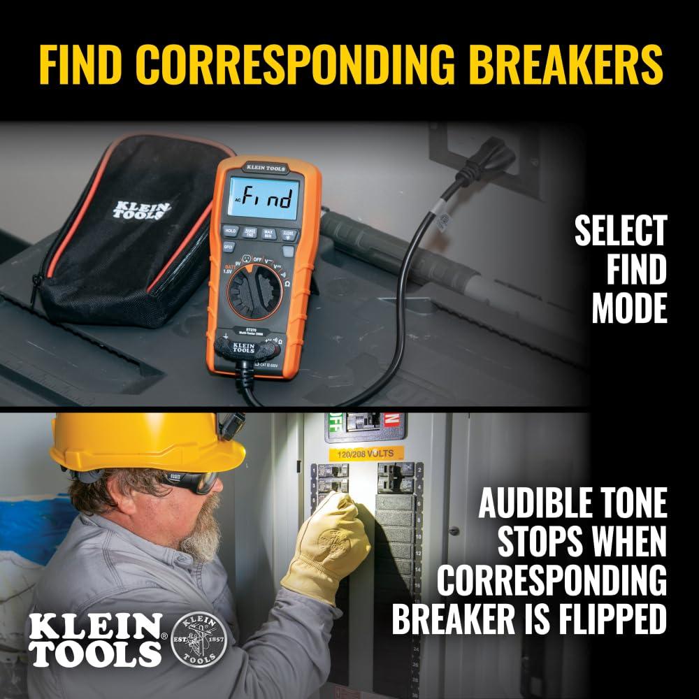 imageKlein Tools MM420 Digital Multimeter AutoRanging TRMS Multimeter 600V ACDC Voltage 10A ACDC Current 50 MOhms ResistanceGFCI Receptacle Tester