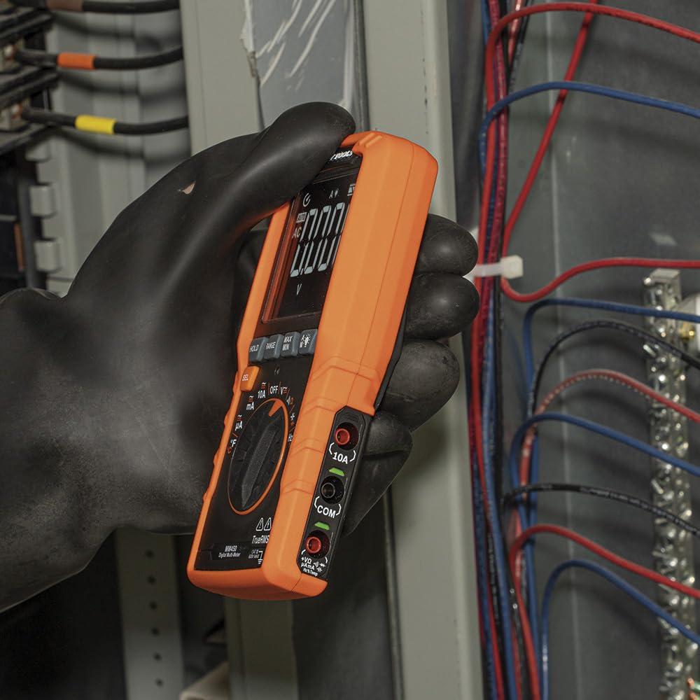 imageKlein Tools MM420 Digital Multimeter AutoRanging TRMS Multimeter 600V ACDC Voltage 10A ACDC Current 50 MOhms ResistanceSlim Meter