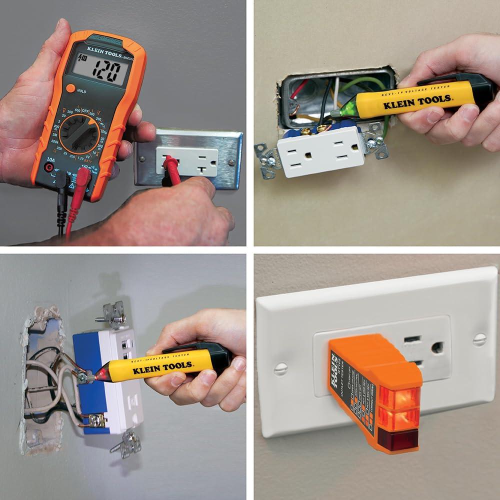 imageKlein Tools MM420 Digital Multimeter AutoRanging TRMS Multimeter 600V ACDC Voltage 10A ACDC Current 50 MOhms ResistanceTest Kit