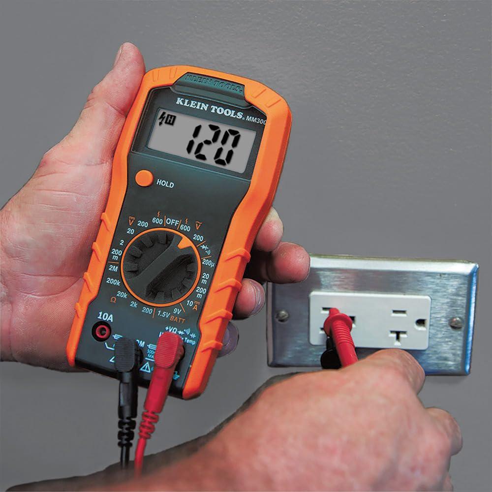 imageKlein Tools MM420 Digital Multimeter AutoRanging TRMS Multimeter 600V ACDC Voltage 10A ACDC Current 50 MOhms ResistanceTest Kit