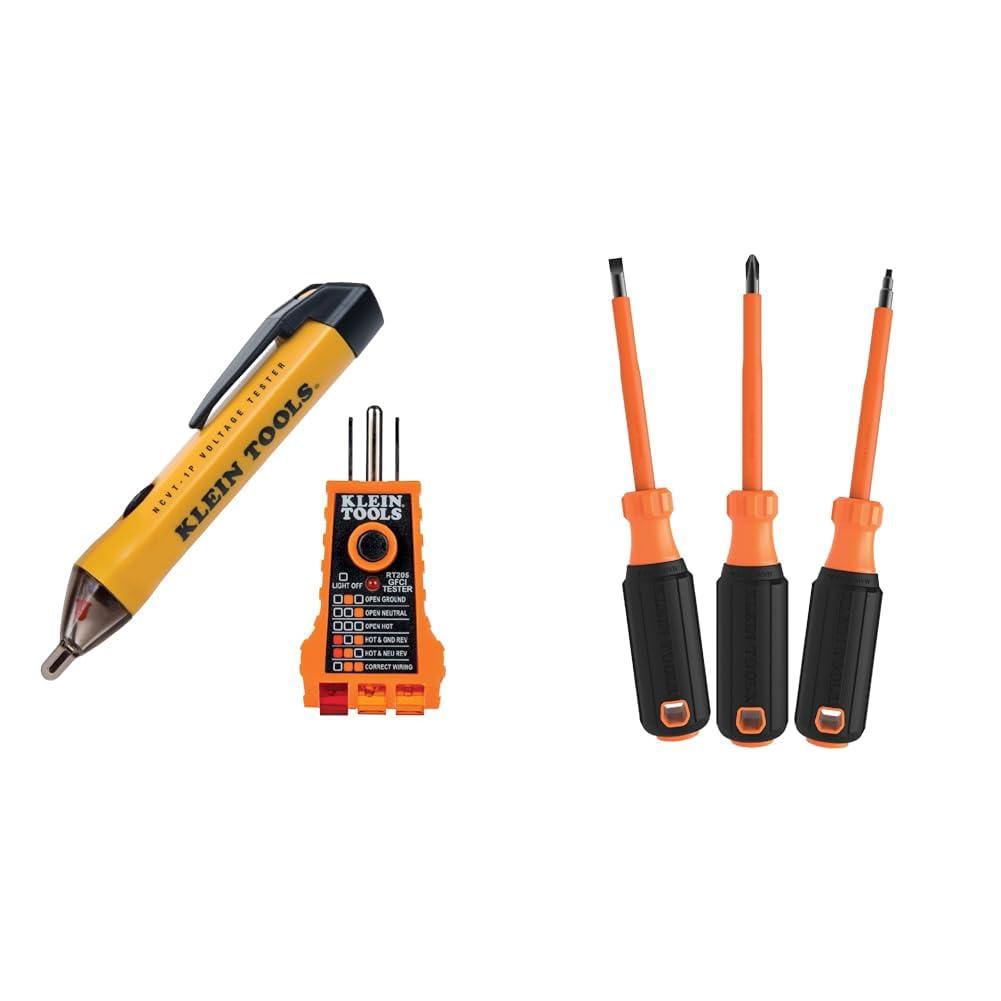 imageKlein Tools NCVT1P Voltage Tester NonContact Low Voltage Tester Pen 50V to 1000V AC Audible and Flashing LED Alarms Pocket ClipNCVT Kit