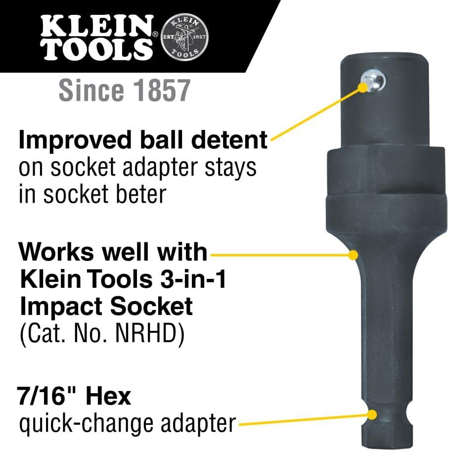 imageKlein Tools NRHDA Adapter for NRHD 716Inch Hex QuickChange Adapter with Rust Resistant Black Finish