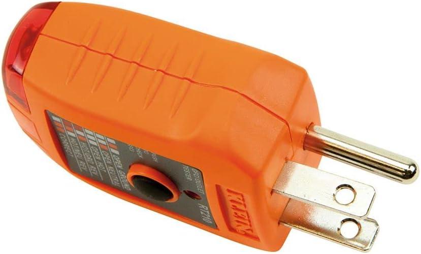 imageKlein Tools RT210 Outlet Tester Receptacle Tester for GFCI  Standard North American AC Electrical Outlets Detects Common Wiring Problems