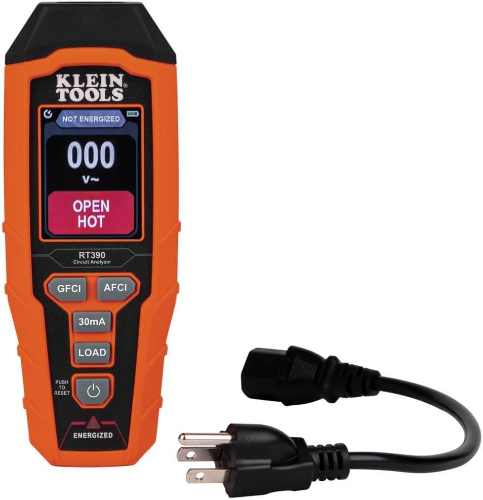 imageKlein Tools RT390 Circuit Analyzer with Large LCD Identifies Wiring Faults GFCI and AFCI Tester Voltage Drop Displays Trip Time