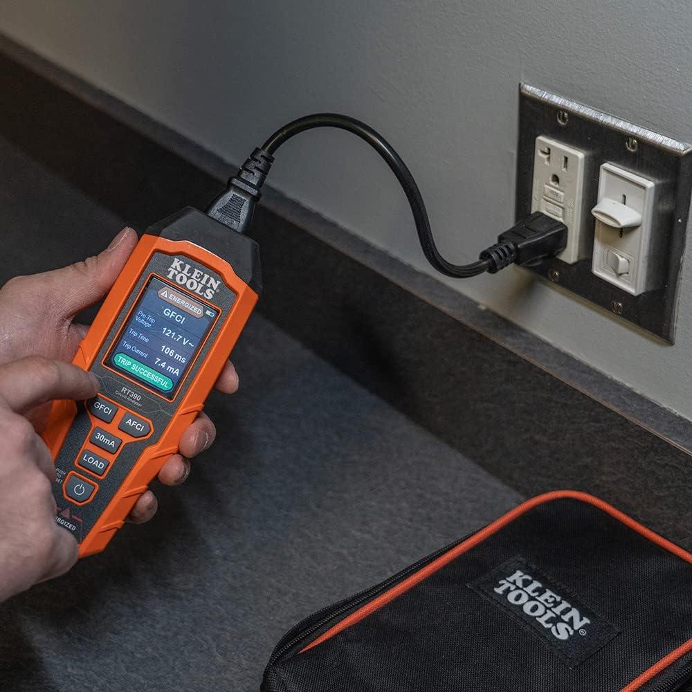imageKlein Tools RT390 Circuit Analyzer with Large LCD Identifies Wiring Faults GFCI and AFCI Tester Voltage Drop Displays Trip Time