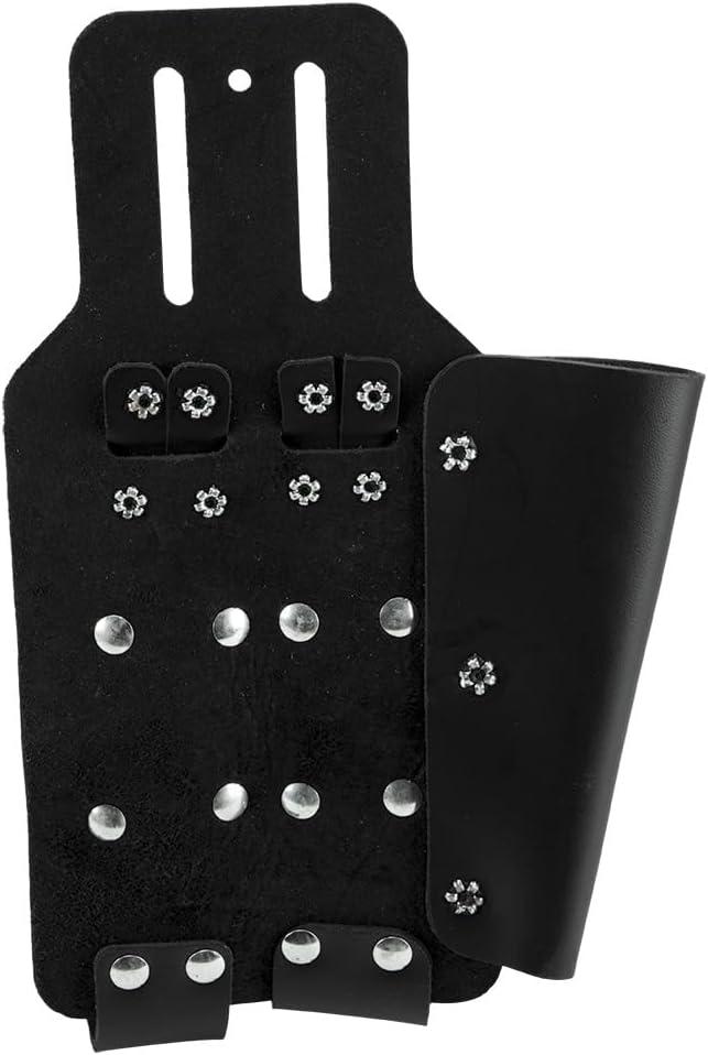 imageKlein Tools S5118PRS Leather Tool Holder with 3 Pockets for Pliers Folding Rule Screwdriver and Knife Snap Fits Belts up to 2Inch Wide