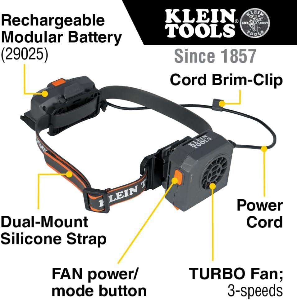 imageKlein Tools Safety Helmet Type2 Safety Helmet Vented Class CSafety Helmret wTurbo Fan