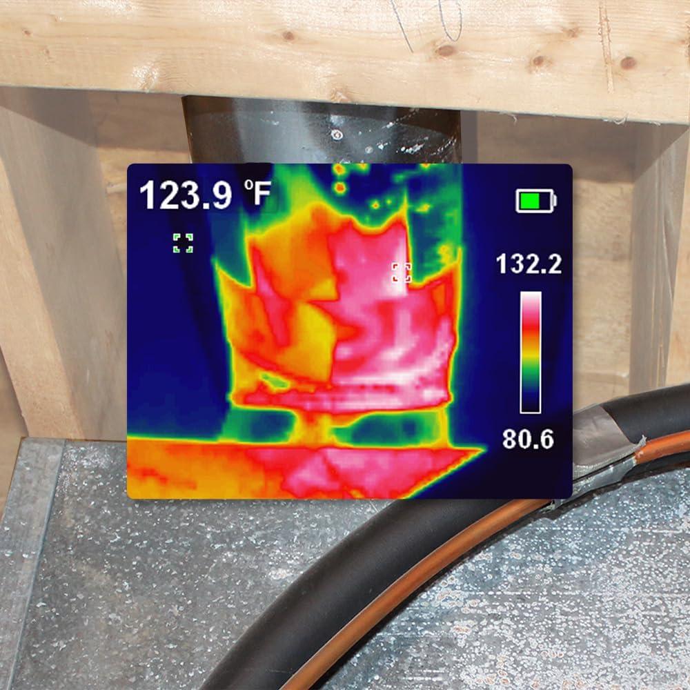 imageKlein Tools TI250 Rechargeable Thermal Imaging Camera Camera Displays Over 10000 Pixels with 3 Color Palettes High  Low Temperature Points