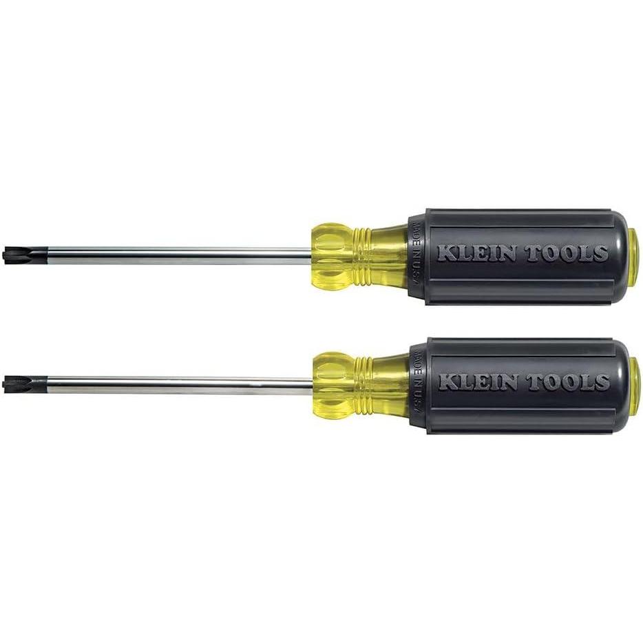 imageKlein Tools 32378 Combination Tip Screwdriver Set Made in USA with 1 and 2 Combination Tips and CushionGrip Handles 2PieceScrewdriver Set