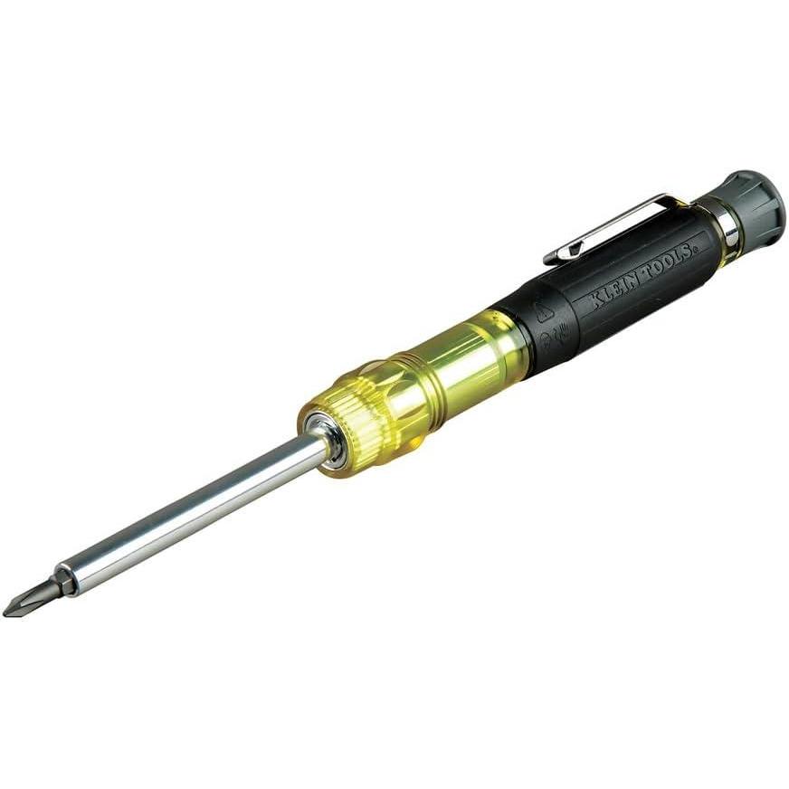imageKlein Tools 32500MAG Magnetic MultiBit Screwdriver  Nut Driver 11in1 Multi Tool with 8 Bits 3 Nut Driver Sizes Cushion Grip HandleMultiBit Screwdriver