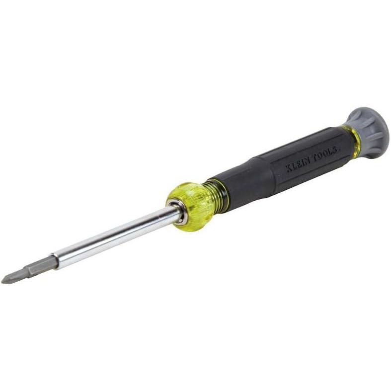 imageKlein Tools 32581 4in1 Electronics Screwdriver Set with 2 Slotted 2 Phillips Precision Machined Bits Ideal for Terminal BlocksScrewdriver Set