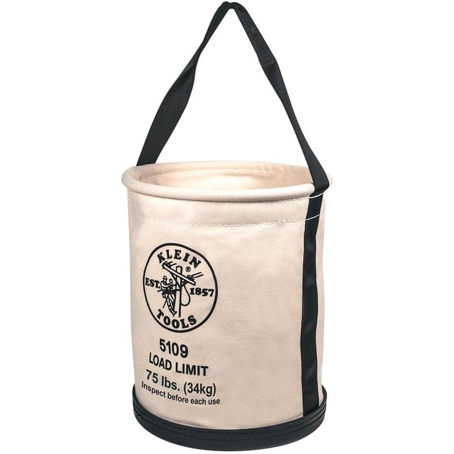 imageKlein Tools 5109S Canvas Bucket Straight Wall Tool Bucket Swivel with Swivel Snap 75Pound Load RatedStandard