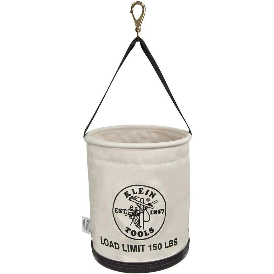 imageKlein Tools 5109SLR Canvas Bucket AllPurpose Tool Bucket with Plastic Bottom with Drain Holes Load Rated Up to 150PoundsBucket