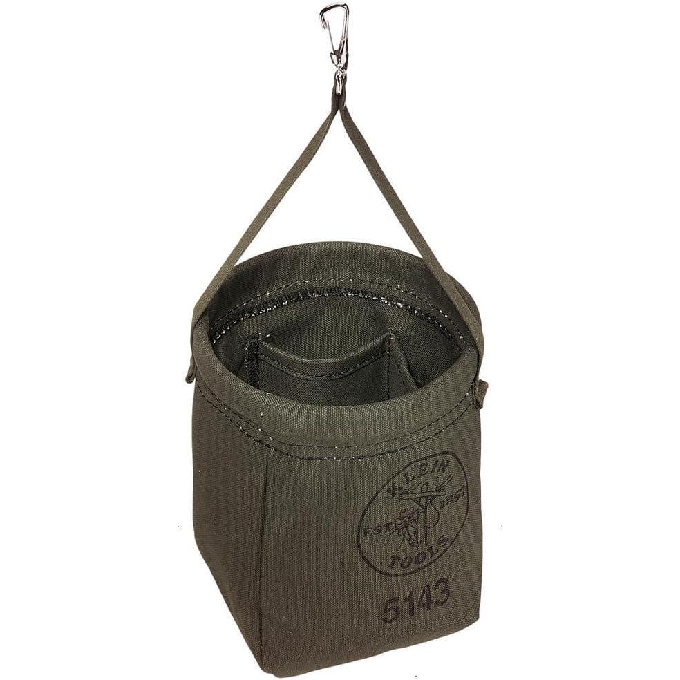 imageKlein Tools 5143 Canvas TaperedBottom Bag with Two Interior Pockets and a Snap Clip Made of No 10 Canvas