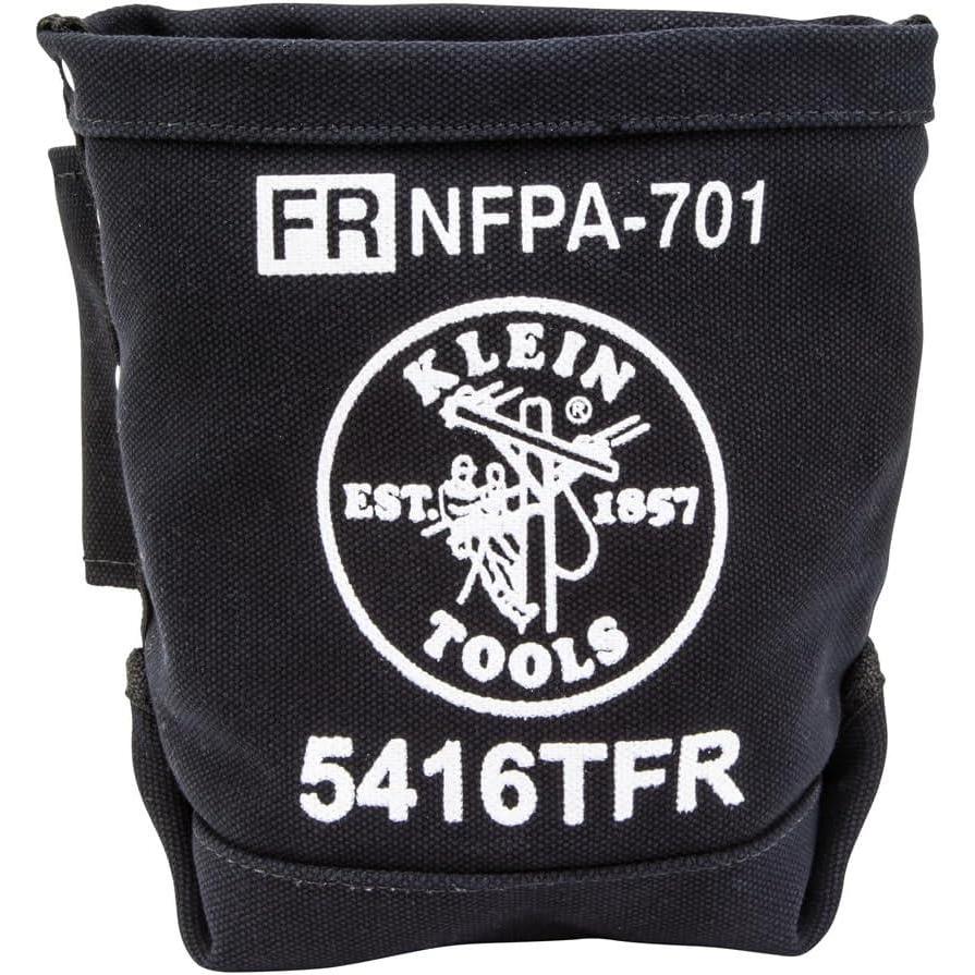 imageKlein Tools 5416TFR Tool Bag Flame Resistant Canvas Bag for Bolt Storage with Double Reinforced Bottom and Tunnel Connect 5 x 10 x 9Inch