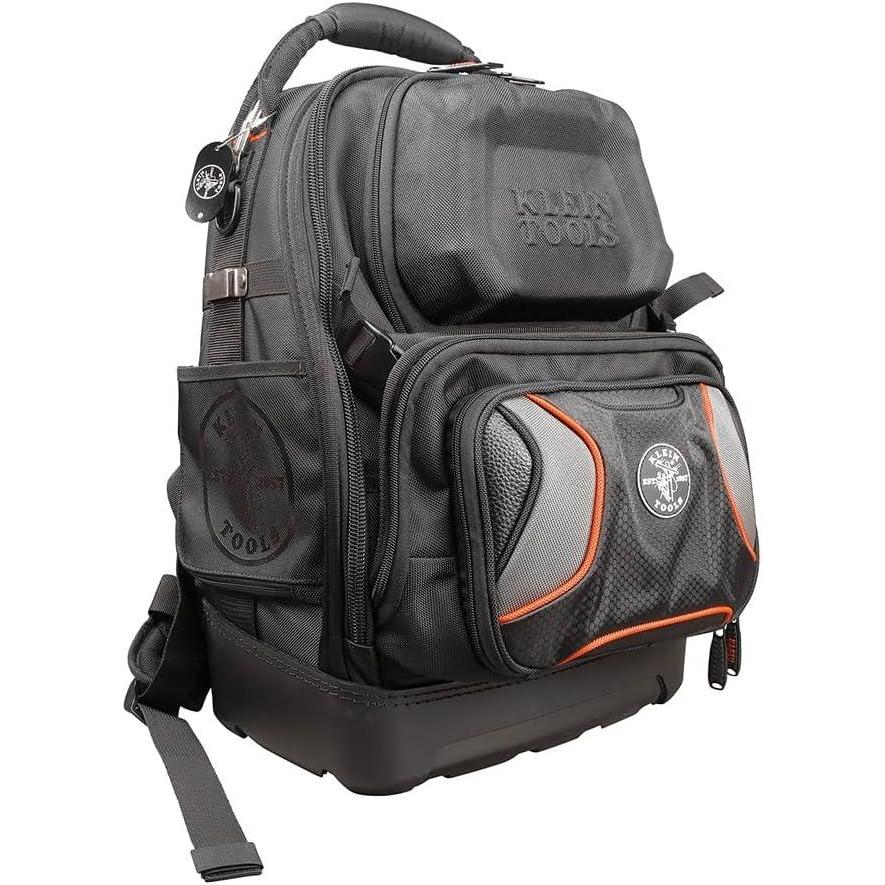 imageKlein Tools 55485 Tool Bag Backpack Durable Electrician Backpack with 48 Pockets for Hand Tools Waterproof Bottom Removable Tool Carrier