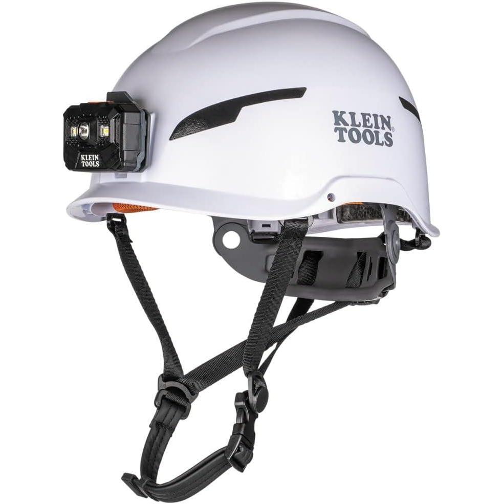 imageKlein Tools 60564 Safety Helmet Type2 Safety Helmet 20kV Protection NonVented Class E WhiteHelmet w  Light