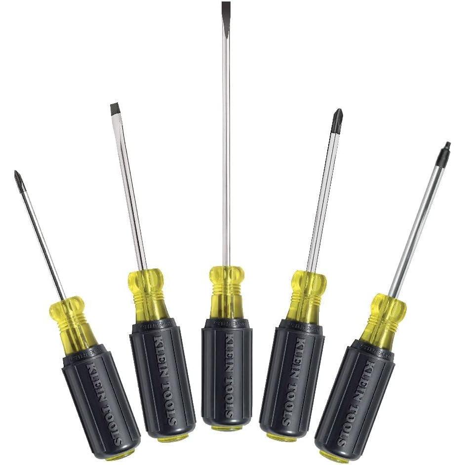 imageKlein Tools 85148 Screwdriver Set with Magnetizer  Demagnetizer for Magnetic Tips Flathead and Phillips Home Improvement 9Piece5Piece Screwdriver Set