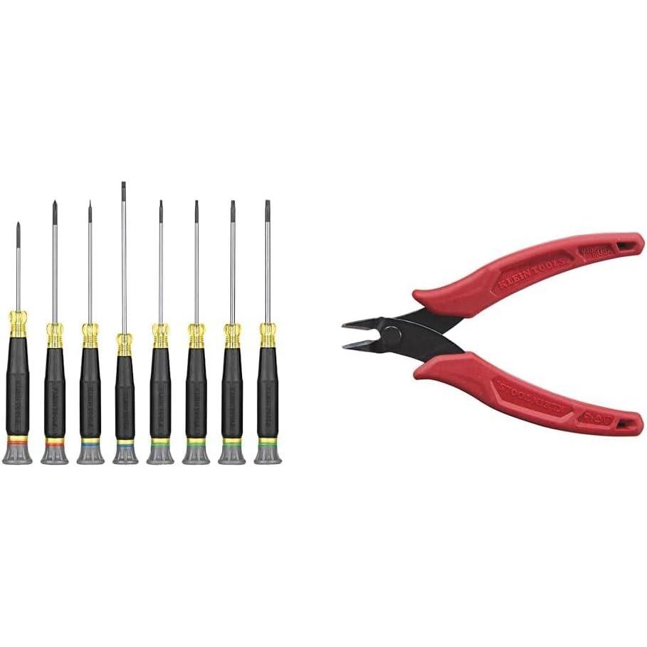 imageKlein Tools 85617 Mini Precision Screwdriver Set Slotted Phillips TORX CushionGrip Handles Ideal for Terminal Blocks ElectronicsScrewdriver Set  D2755 Pliers